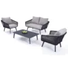 Barcelona 4-delige Stoel-bank Loungeset Met Salontafel