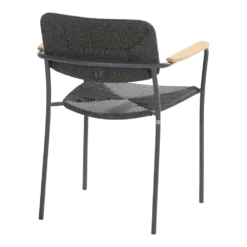 Bora Dining Stoel Met Teak Armleuning - Antraciet -Tuin Magisch Verkoop bora dining stoel met teak armleuning antraciet 3 1