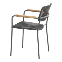 Bora Dining Stoel Met Teak Armleuning - Antraciet -Tuin Magisch Verkoop bora dining stoel met teak armleuning antraciet 5 1