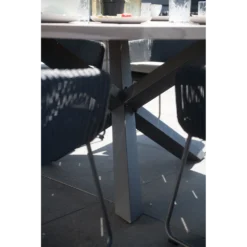 Louvre Dining Tafel Met Alu Poten - U00f8 160 Cm - Natural Teak -Tuin Magisch Verkoop louvre dining tafel met alu poten 160 cm natural teak 4 1