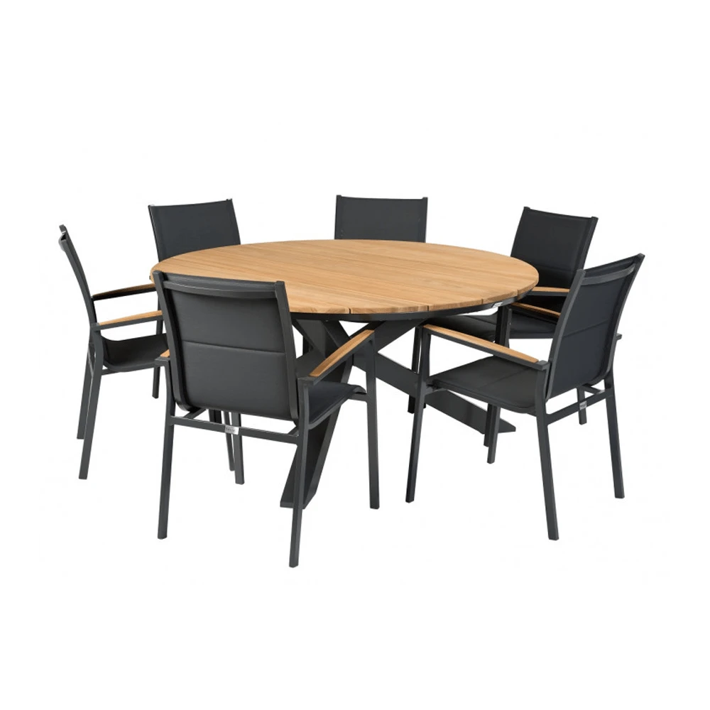 Omnigo Dining Tafel - 150 U00d8 Cm - Teak 3 Omnigo Dining Tafel - 150 U00d8 Cm - Teak - Afbeelding 3